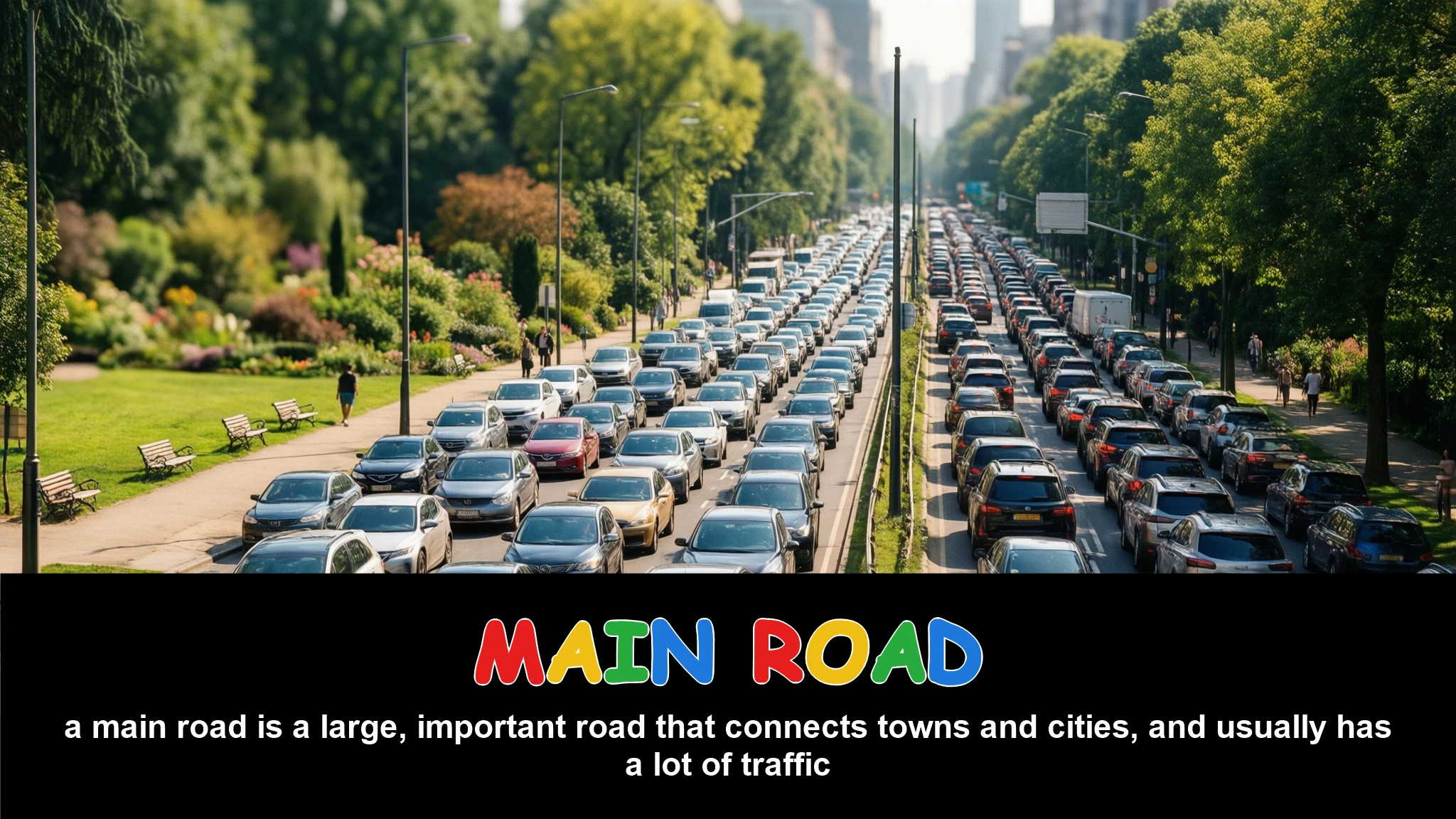 English Illustration for main road
